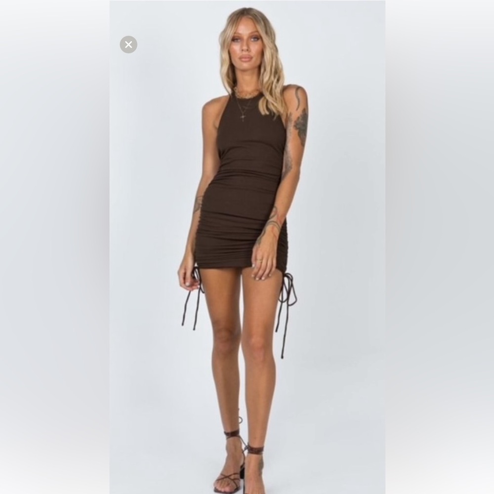 Brown dress.